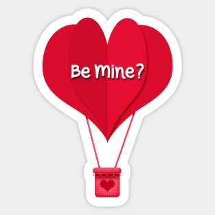 Be Mine? | Valentine's Day Hot Air Balloon of Hearts | Cherie's Art(c)2021 Sticker